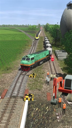 2 jalur kereta api cepat menerobos kereta pindah jalur #train #automobile #railway #keretaapi