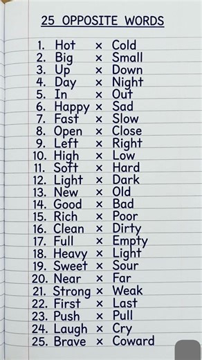 Learn 25 Opposite Words Easily! 📝✨ #shorts #education #englishgrammar #grammar