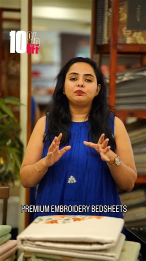 Decor Diary By Minisha Arun on Instagram: "Grab our premium embroidery bedsheets in 10% Off. Visit www.decordiary.in Search code : Premium embroidery King"