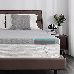 Extra Firm Mattress Topper Full, 3 Inch Memory Foam Mattress Topper Cooling Gel Bamboo Charcoal Bed Topper for Pain Relief, High Density Firm Mattress Pad with Removable Cover, CertiPUR-US Certified