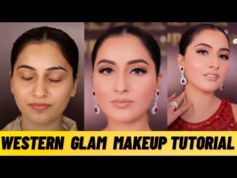 Exotic Glam Party Makeup Tutorial | Advance & Easy Western Makeup With Glossy shine