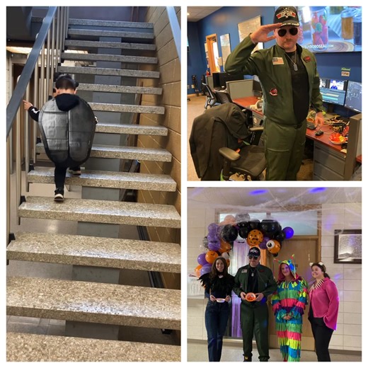 “Talk to me, Goose!” Today, at KEYC News Now—we were ready for Halloween! 📸 Cutest little stink bug THE Maverick Insider a Maxxinista a piñata and a cougar! | Stacy Steinhagen