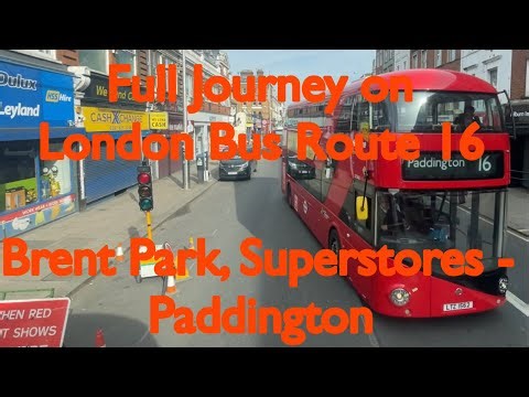 Full Journey on London Bus Route 16 | Brent Park, Superstores - Paddington
