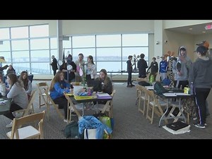 Maine students show off their wind turbines during KidWind Challenge