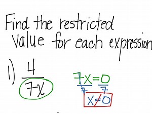 Finding restricted values of rational expressions