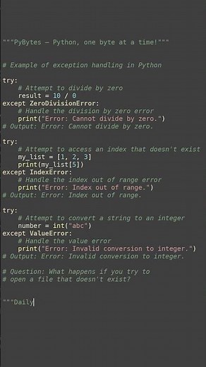 exception handling example #python #showcase