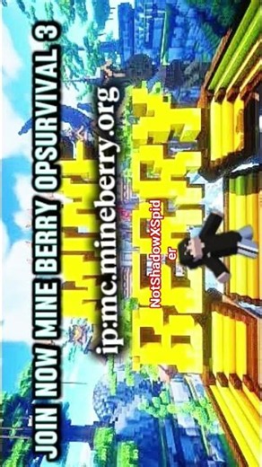 welcome back guys join now mineberry ops3 ip is mc.mineberry.org #server