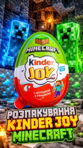 💚 МЕНІ ПОЩАСТИЛО?! ВІДКРИВАЮ KINDER JOY MINECRAFT! #кіндер #unpacking #розпаковка