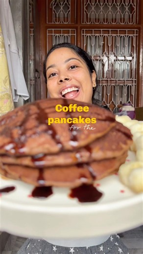 I Put Coffee in My Pancakes! ☕🥞 | Eggless No-Maida Pancakes #pancake #fluffypancake #breakfast