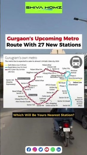 🛤️ Upcoming Gurgaon Metro Corridor – 27 New Stations Transforming Connectivity.