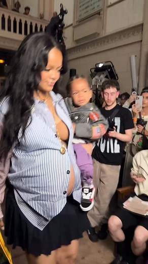 Rihanna has a mother and son moment front row at to support @asaprocky’s AWGE @awgenization fashion show during Paris men’s fashion week. Video: @hey_imlara | WWD