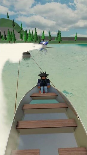 Tubing with a race boat!! Lake Ozark (Roblox) #roblox #boating #gaming