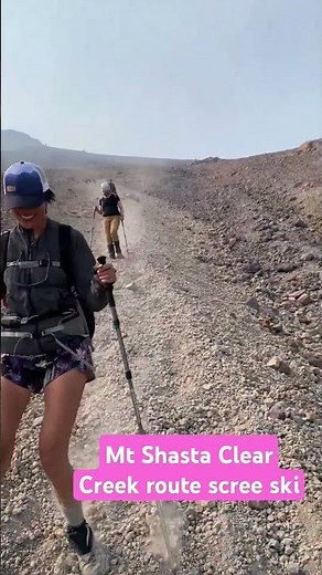 Mt Shasta clear Creek route scree skiing #shasta #mtshasta #screeski #mountain