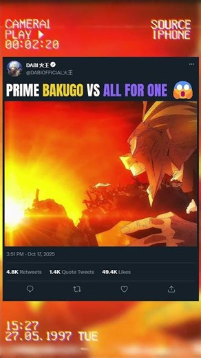 PRIME BAKUGO VS ALL FOR ONE 😱 | #animeedit #myheroacademia #anime