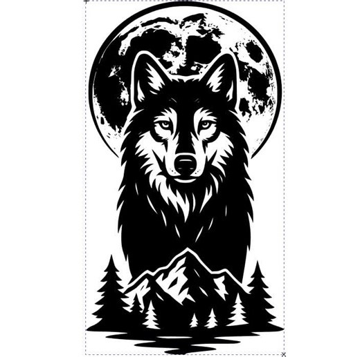 Wolf and Moon SVG: Mountain Scene, Laser Cut Silhouette (digital Download) - Etsy