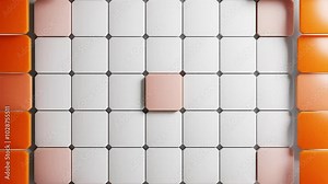 abstract animated 3d square shapes background, slow smooth wave movement,4k loop
