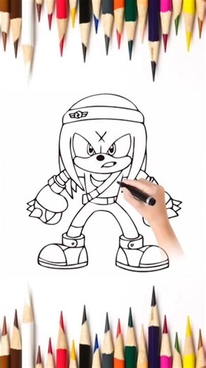 How to draw Renegade Knuckles step by step using simple shapes and easy lines.
