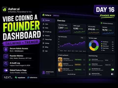 Vibe Coding a Founder Dashboard || Day 16 || Ahaar.ai