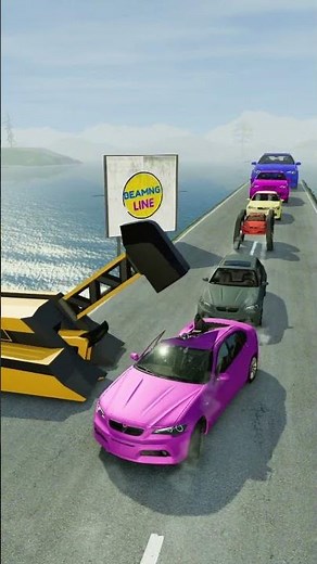 Big and Small Colorful Cars Vs Destroyer Machine Mudrunner BeamNG.drive #33