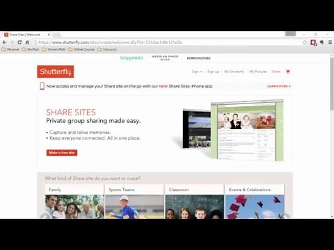 Shutterfly Share Sites introduction