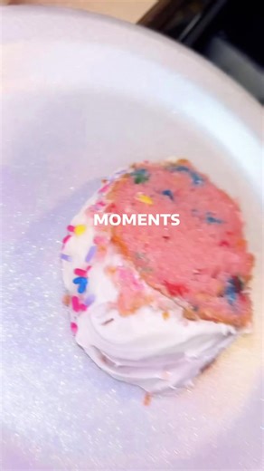 My Baby finished her cake Strawberry Confetti