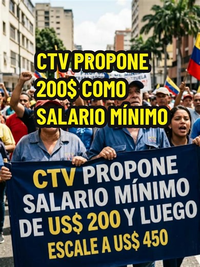La Confederación de Trabajadores de Venezuela (CTV) está finalizando estudios económicos para presentar una propuesta formal de ajuste salarial al Ejecutivo Nacional, basada en los siguientes puntos clave: ​Monto Inicial: Se propone un salario mínimo de 200 USD. ​Meta Progresiva: El objetivo es escalar de forma gradual hasta alcanzar los 450 USD mensuales. ​Referencia: Este monto busca acercarse al costo de la Canasta Básica, estimada actualmente en unos 570 USD.#salariominimo #LOTTT #Venezuela 