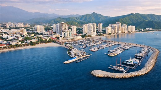Coastal cityscape of Santa Marta, Colombia