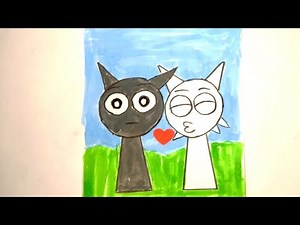 How to draw Wenda x Gray love Incredible Sprunki