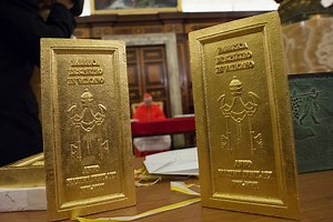Holy Door in St. Peter's Basilica uncovered as Jubilee nears