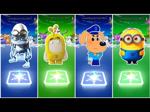 Crazy Frog Vs Oddbods Fuse Vs Sheriff Labrador Vs Minions - Tiles Hop Coffin Dance Songs🎶