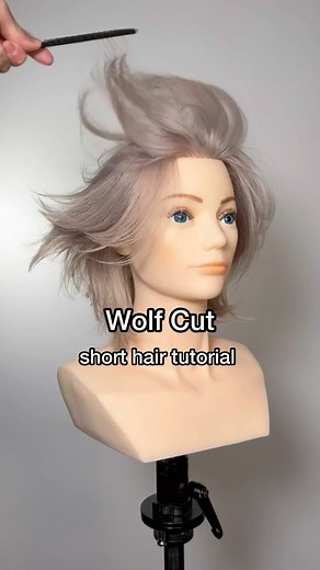Gilad | Hair Video Education on Instagram: "Short Wolf Cut Tutorial. Follow this step by step to easily cut a wolf cut. Fun and trendy and people love this vibe! Do you have a client who would like this haircut? Products used @kenraprofessional Nitro Memory Creme #haircut #wolfcut #haircuttutorial #hairtutorial #haircutting #hairvideos #shorthaircut #haircutvideo ##hairtutorials #shorthairstyles #haireducation #nychairstylist #nychairsalon #beautytutorial #btconeshot2024_cutvideo"