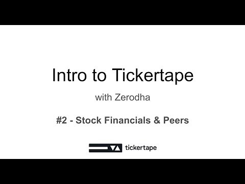 Intro to Tickertape #2 Stock Financials & peers