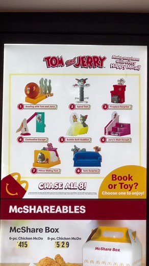 Collect all 8 toys from McDonald's Tom and Jerry Happy Meal Collections🥰