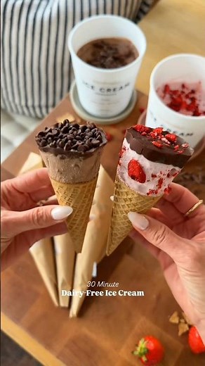 The EASIEST Dairy-Free Ice Cream in 30 Minutes 😳🍦#quickdessert #homemadeicecream #icecreamathome