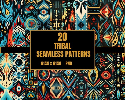 Tribal Seamless Patterns: PNG Digital Paper (digital Download) - Etsy Canada