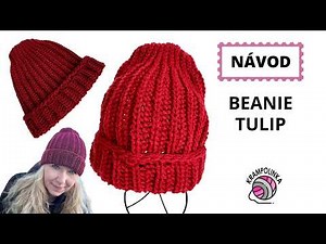 Háčkovaná Beanie Tulip pro úplné začátečníky