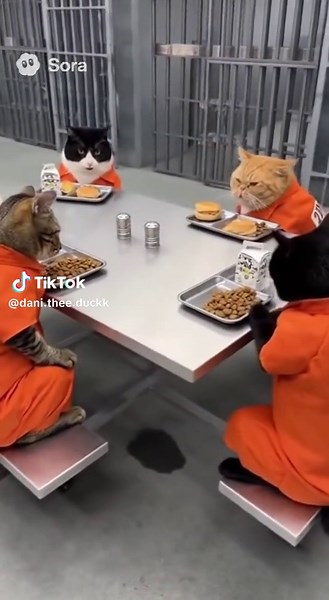 Cat prison fight #fyp #fypシ #soraai #funny #funnycat