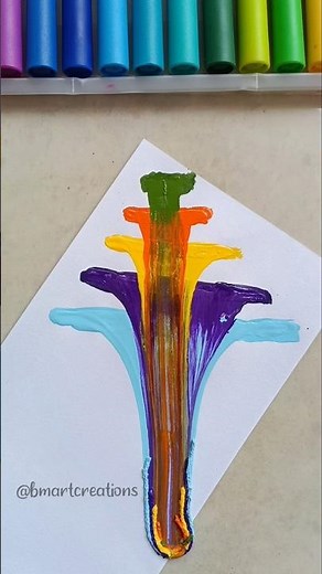 DIY Thread Art 🌈| String pull Art acrylic 😍💕 #shorts #acrylic #painting #threadart #shortsvideo #art