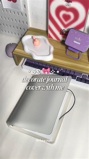 Decorate journal cover with me 🤍🎀