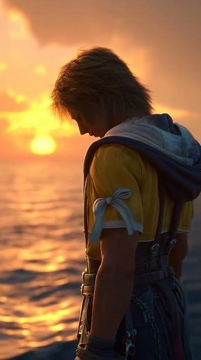 Final Fantasy X - Tidus on a cliff