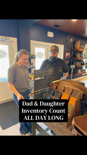 Micah & Lola-Joan spent Saturday doing inventory together in between customers...side by side, counting, checking, learning, laughing. Not just running a store today... but building something our kids get to be part of. Watching them work together in this space reminds me why we started Men’s Modern General Store in the first place. ALL DAY LONG This isn't just a shop. It's family, work ethic & legacy in the making. #dadlife #bonusdad #stlouis #family #Missouri | Men's Modern General Store