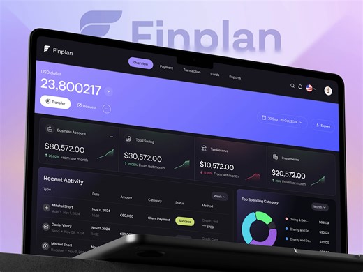 Fintech Web App Dashboard – Multi Currency Payments & Analytics