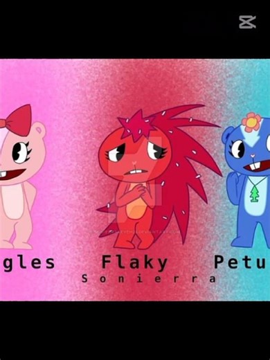 Me gusto hacer esto ^^ ❤️ #happytreefriends #htf #flippyxflaky #gigglesxcuddles #petuniaxhandy