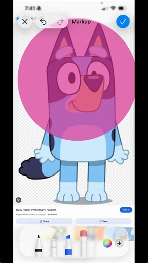 ￼Bluey blowing the biggest bubble gum