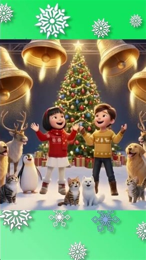 Jingle Bells - Animals Unite! 🎄✨🐧🦊🐶 | Cute 3D Sing-Along for Kids + Lyrics