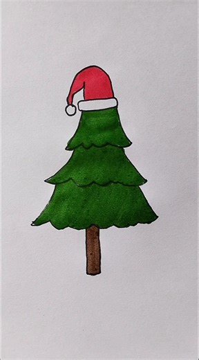 Christmas Tree 🎄 Drawing For Kids #christmas #tree #jinglebells #trending #kidstvforfun #shorts