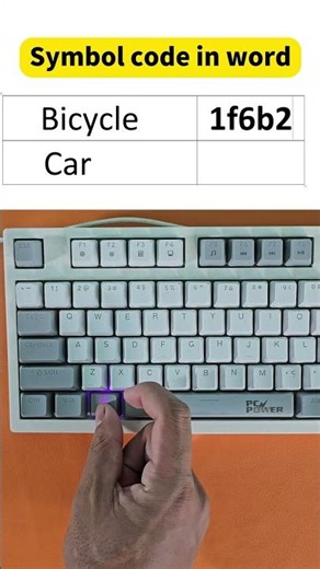 Car symbol code in word