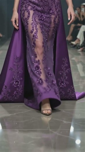 Royal Purple Runway Gown Design ✨ | Elegant Bridal & Evening Wear Inspo