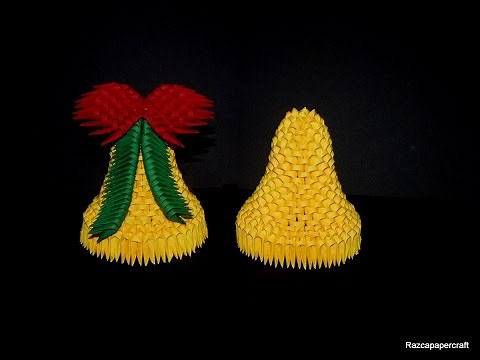 3D origami Christmas bell tutorial