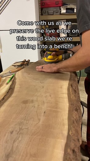 Preserving the Live Edge on a Wood Slab Bench